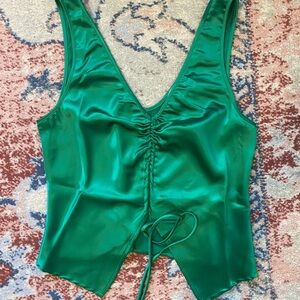 Green Cinched Front Camisole